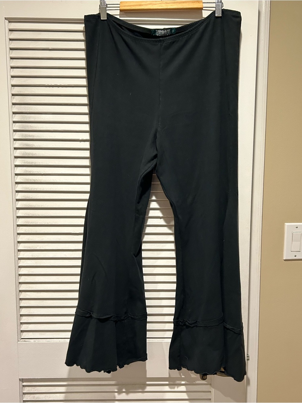 Blue Fish Black Flared Ruffle Hem Pants